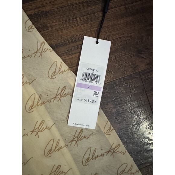 Calvin Klein Cursive Bow-Neck Dress Sz 6 - Picture 3 of 11